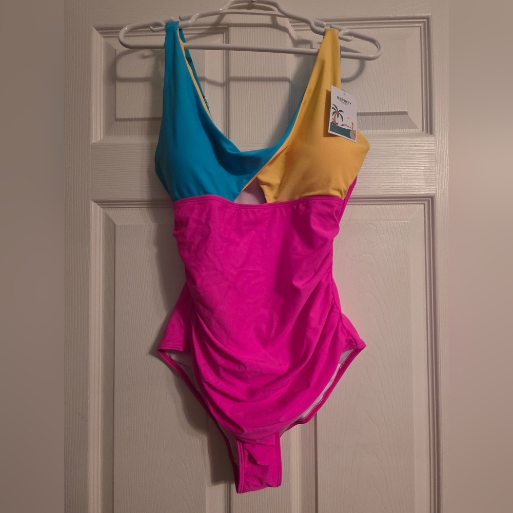 Colorful Women's Tummy Control One Piece Swimsuit